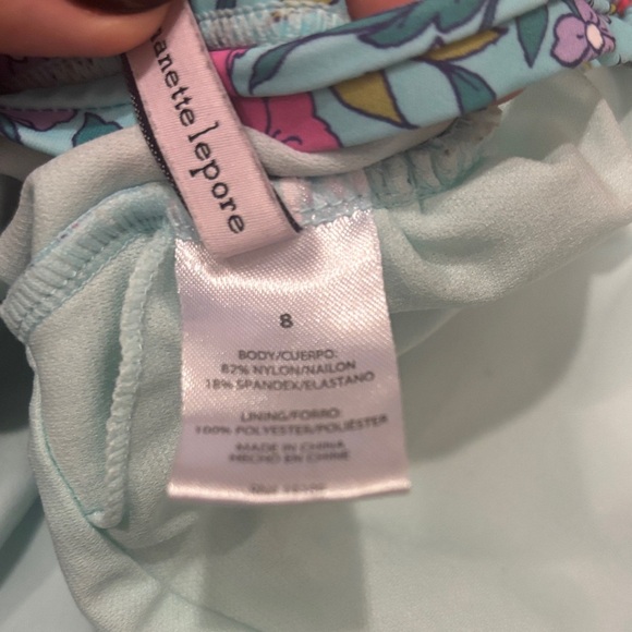 Nanette Lepore Floral One Piece Swimsuit - Blue and Red - Picture 5 of 5